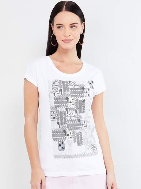 max Women White Printed Top