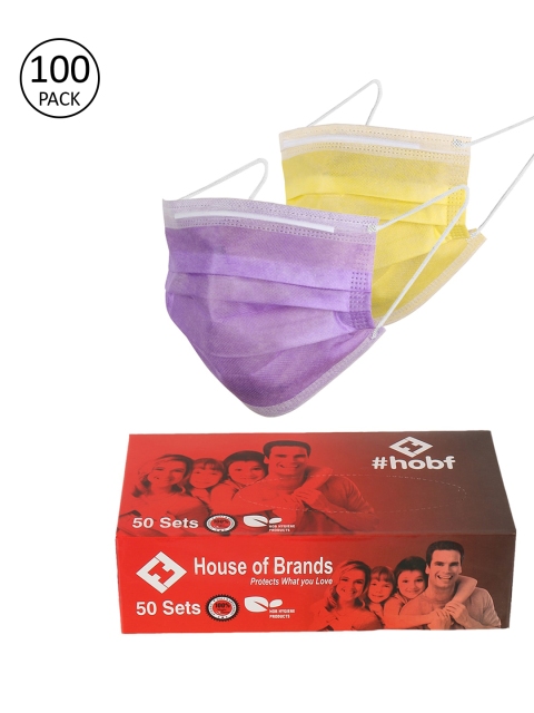 LONDON FASHION hob Unisex Pack Of 100 3-Ply Ultrasonic Anti-Pollution Disposable Masks With Nose Pin, Yellow
LONDON FASHION hob Unisex Pack Of 100 3-Ply Ultrasonic Anti-Pollution Disposable Masks With Nose Pin, Yellow