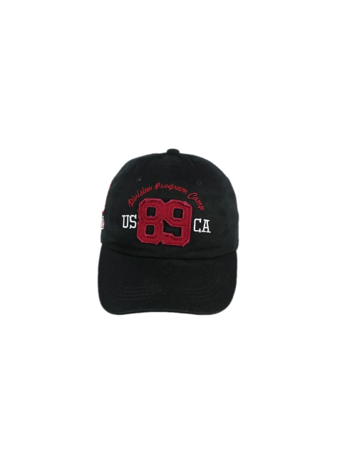 iSWEVEN Unisex Black & Red Embroidered Snapback Cap