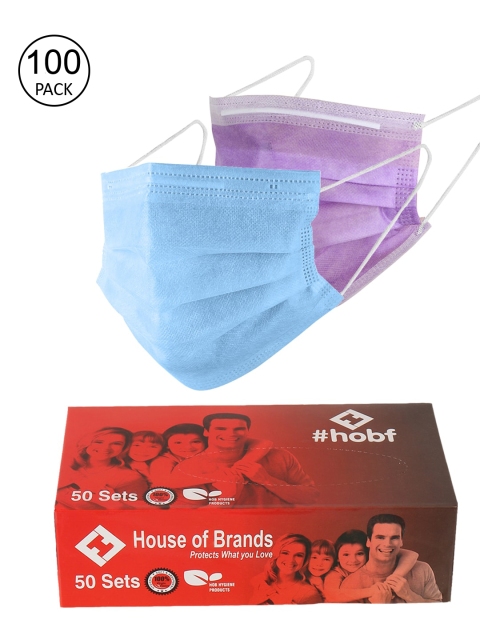 LONDON FASHION hob Unisex Pack Of 100 3-Ply Ultrasonic Anti-Pollution Disposable Masks With Nose Pin, Purple
LONDON FASHION hob Unisex Pack Of 100 3-Ply Ultrasonic Anti-Pollution Disposable Masks With Nose Pin, Purple