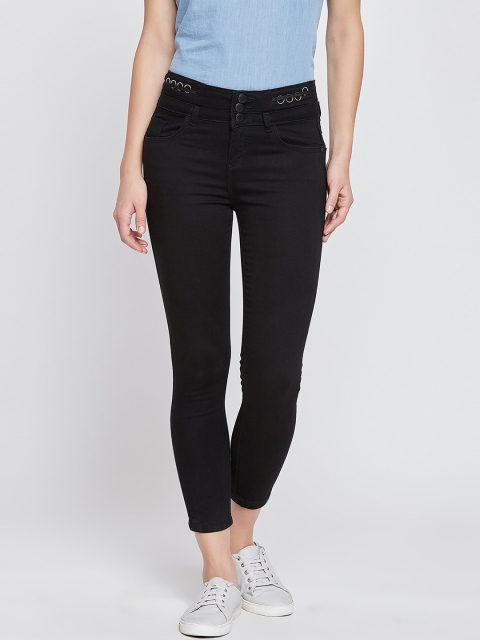 Madame Women Black Regular Fit Mid-Rise Clean Look Jeans