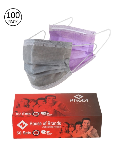 LONDON FASHION hob Unisex Pack Of 100 3-Ply Ultrasonic Anti-Pollution Disposable Masks, Purple
LONDON FASHION hob Unisex Pack Of 100 3-Ply Ultrasonic Anti-Pollution Disposable Masks, Purple