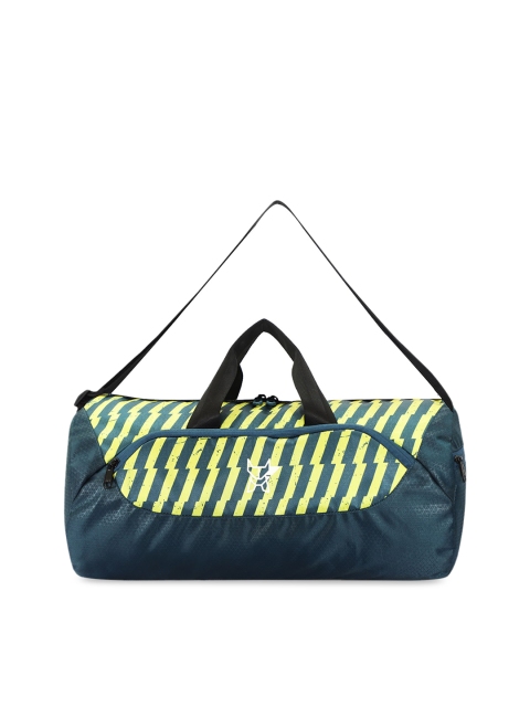 Arctic Fox Unisex Teal Blue & Yellow Printed Duffel Bag