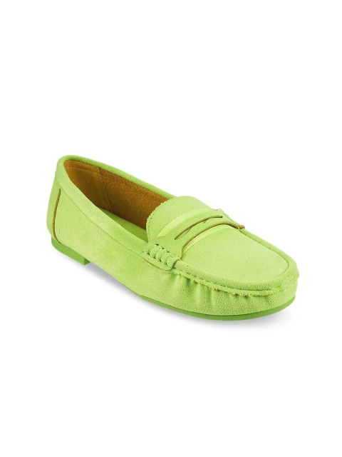 Metro Women Fluorescent Green Loafers