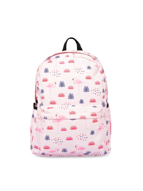 Satchel Bags Women Pink & Blue Flamingo's Printed Sustainable Backpack
