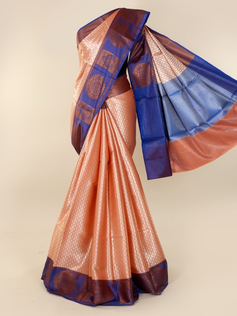 Pothys Peach-Coloured Woven Design Cotton Blend Saree