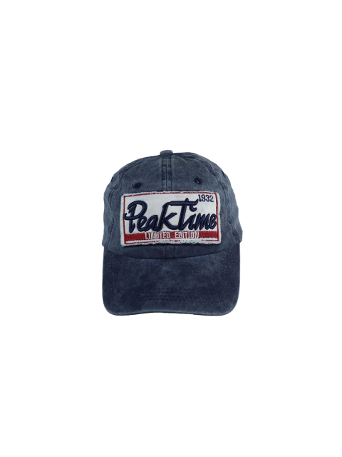 iSWEVEN Unisex Blue & White Embroidered Snapback Cap