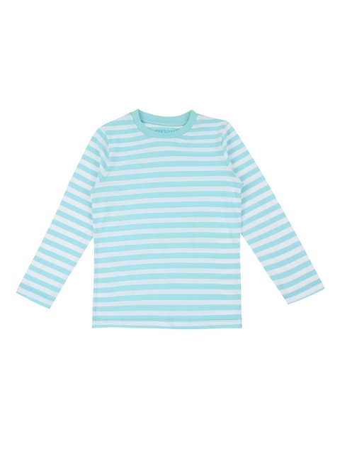 Pantaloons Junior Boys Turquoise Blue Striped Round Neck T-shirt
