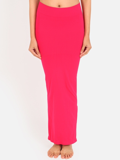 VEGA Women Pink Solid Saree Shapewear
