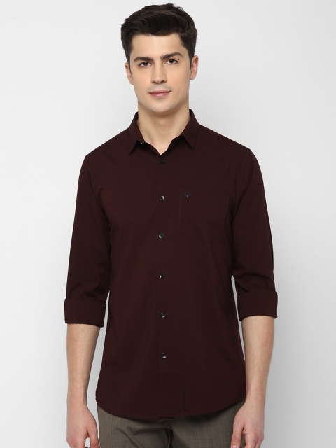 Allen Solly Men Brown Slim Fit Solid Casual Shirt