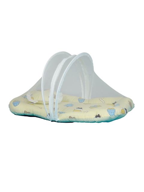 mittenbooty Infants Yellow Printed Bedding Set with Mosquito Net