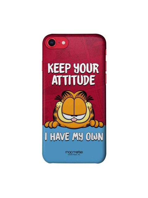 macmerise Maroon & Blue Attitude Garfield iPhone SE (2020) Printed Back Cover