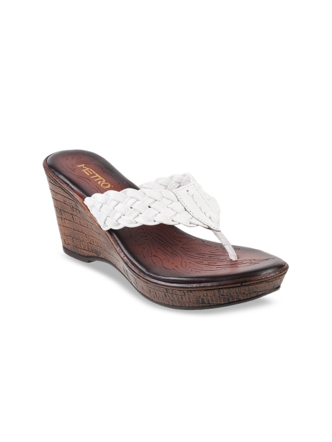Metro Women White Solid Wedges