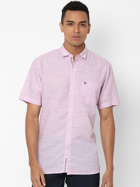 Allen Solly Men Pink Solid Casual Shirt