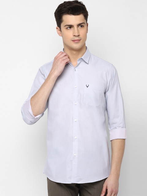 Allen Solly Men Grey Slim Fit Solid Casual Shirt