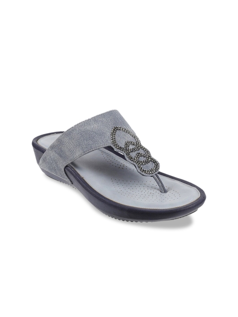 Metro Women Blue Embellished Sandals