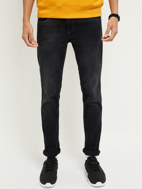 max Men Charcoal Grey Skinny Fit Mid-Rise Clean Look Jeans