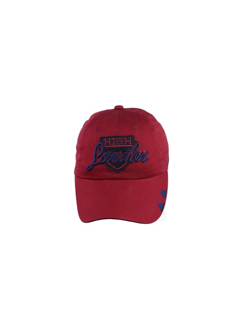 iSWEVEN Unisex Red & Navy Blue Embroidered Adjustable Snapback Cap