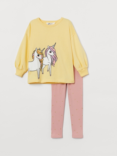 H&M Girls Yellow & Pink 2-Piece Set