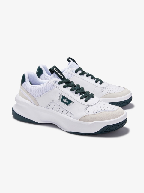 Lacoste Men White Colourblocked Leather Sneakers