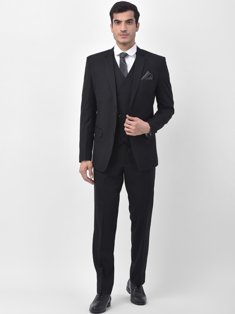 LUXURAZI Men Black Solid Tailored Fit Single-Breasted Formal Suit