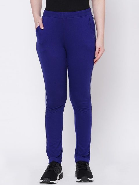 Sweet Dreams Women Blue Solid Slim-Fit Track Pants