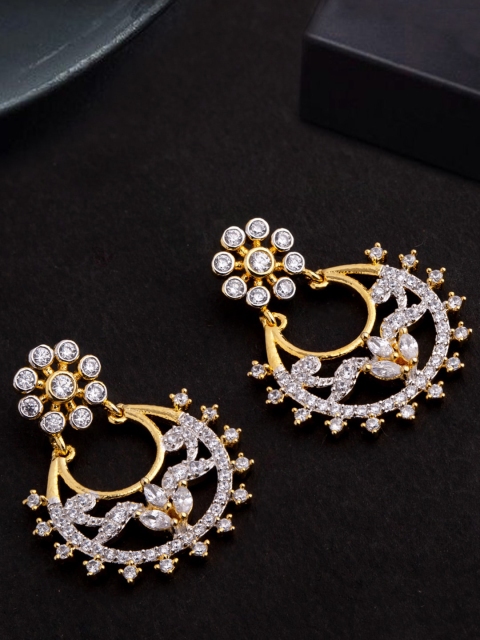 Voylla Gold-Toned Contemporary Chandbalis