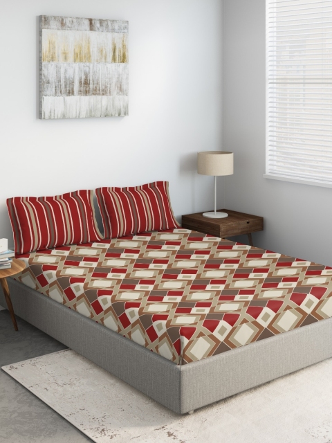 DDecor Brown & Red Geometric 144 TC 100% Cotton Double King Bedsheet with Two Pillow Covers
DDecor Brown & Red Geometric 144 TC 100% Cotton Double King Bedsheet with Two Pillow Covers
