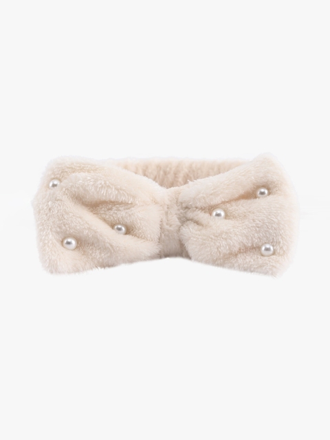 BuckleUp Women Beige Embellished Hairband