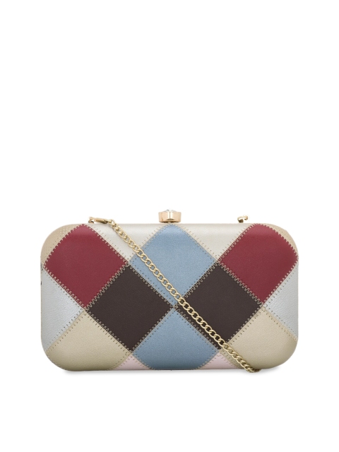 ESBEDA Women Multicoloured Solid Glitter Box Clutch, Multi