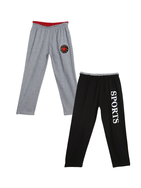 SWEET ANGEL Unisex Kids Pack Of 2 Solid Straight-Fit Track Pants, Black