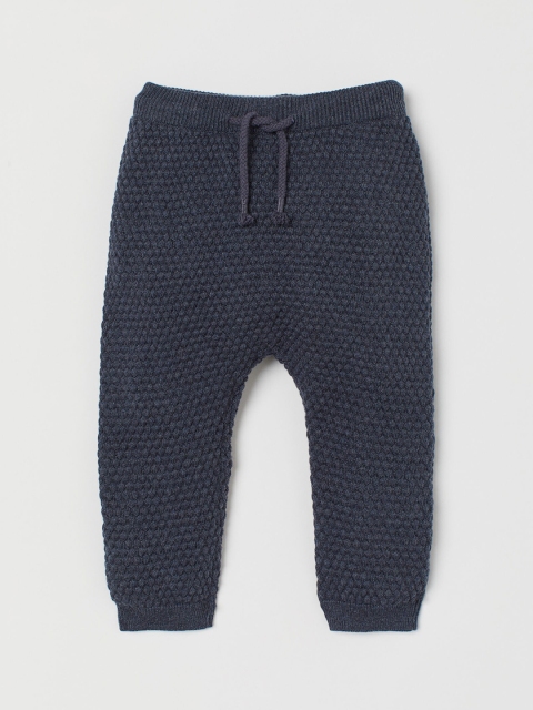 H&M Kids Blue Textured-knit Trousers