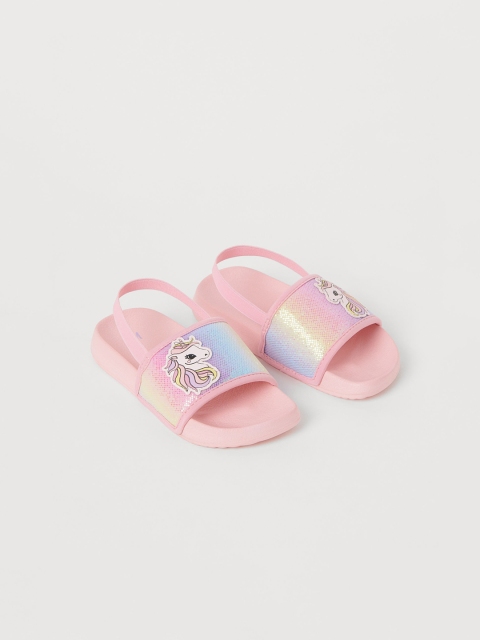 H&M Girls Pink Appliqued Pool Shoes