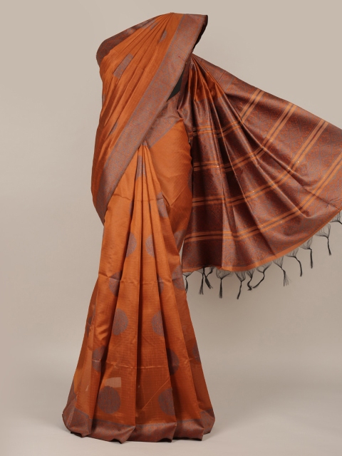 Pothys Rust Woven Design Jute Silk Saree