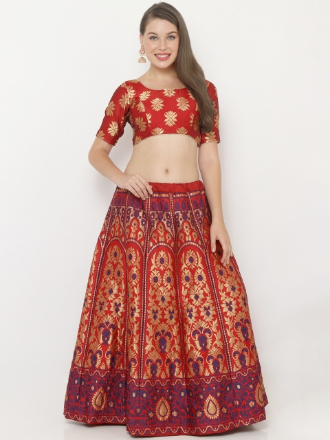 SALWAR STUDIO Women Red & Blue Woven-Design Semi-Stitched Lehenga & Unstitched Choli
SALWAR STUDIO Women Red & Blue Woven-Design Semi-Stitched Lehenga & Unstitched Choli
