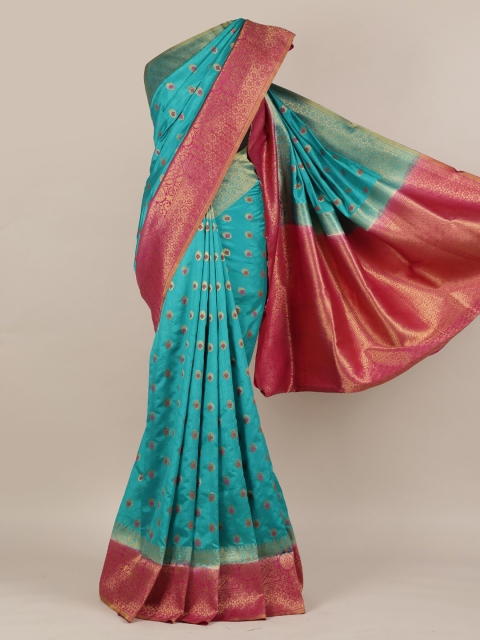 Pothys Blue Woven Design Jute Silk Saree