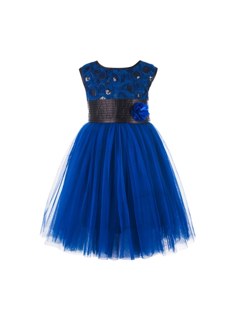 Toy Balloon kids Girls Blue Embellished Fit and Flare Dress