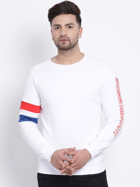 SWISS MILITARY Men White Solid Sweatshirt