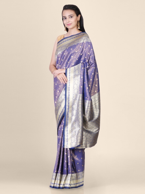 Hastakala Blue Pure Silk Woven Design Handloom Banarasi Saree