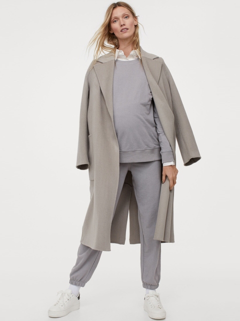 H&M Women MAMA Grey Solid Sweatshirt