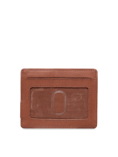 Teakwood Leathers Unisex Tan Brown Solid Leather Card Holder