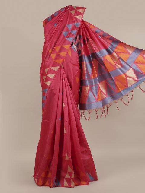 Pothys Pink Woven Design Jute Silk Saree