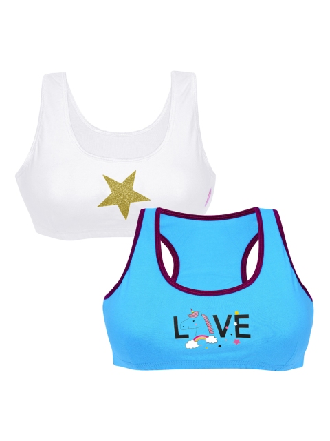 DChica Girls Pack of 2 Printed Non-Wired Non-Padded Beginner Sports Bras DCBRJN6476, Blue
DChica Girls Pack of 2 Printed Non-Wired Non-Padded Beginner Sports Bras DCBRJN6476, Blue