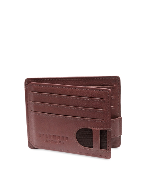 Teakwood Leathers Unisex Red Solid Genuine Leather Card Holder