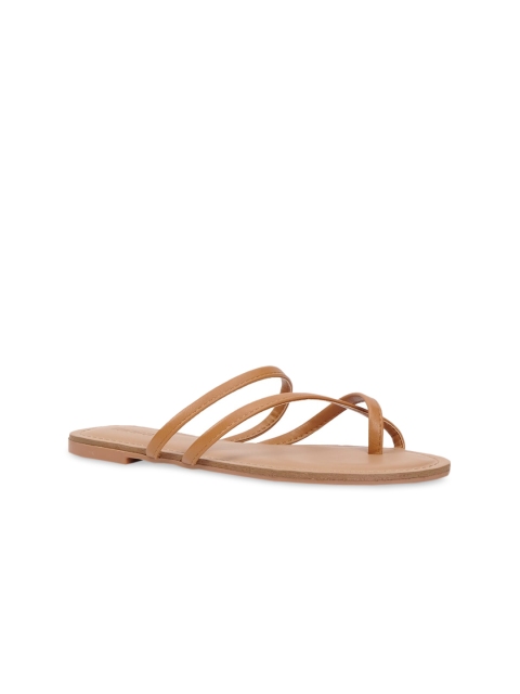 FOREVER 21 Women Brown Solid Open Toe Flats