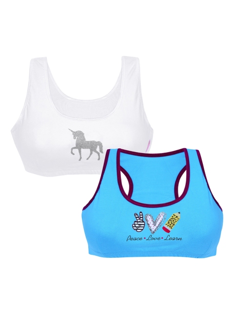 DChica Girls Pack Of 2 Printed Non-Wired Non-Padded Beginner Sports Bras DCBRJN6484, Blue
DChica Girls Pack Of 2 Printed Non-Wired Non-Padded Beginner Sports Bras DCBRJN6484, Blue