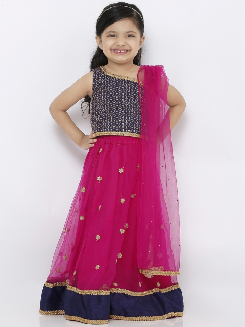 SALWAR STUDIO Girls Pink & Blue Embroidered Ready-To Wear Lehenga Choli With Dupatta
SALWAR STUDIO Girls Pink & Blue Embroidered Ready-To Wear Lehenga Choli With Dupatta