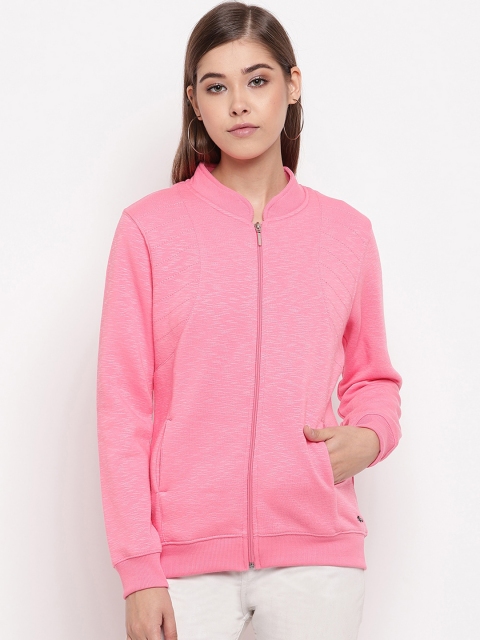 Miss Grace Women Pink Self Design Sweatshirt