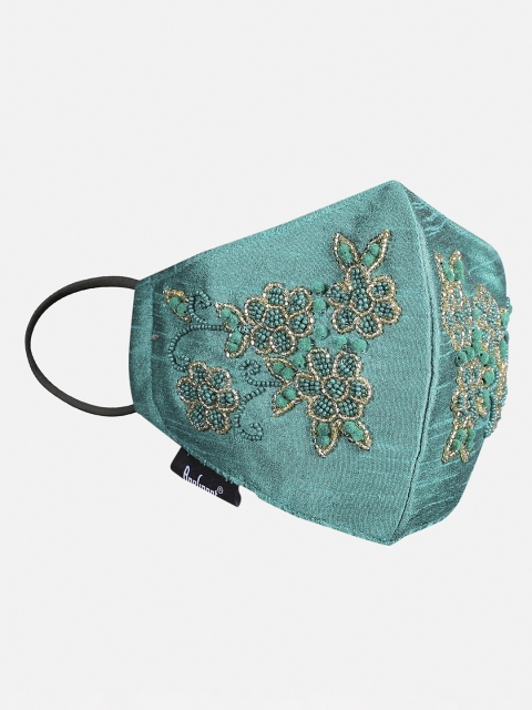 Anekaant Women Green & Gold-Coloured Floral Embellished 3-Ply Reusable Outdoor Face Masks
Anekaant Women Green & Gold-Coloured Floral Embellished 3-Ply Reusable Outdoor Face Masks