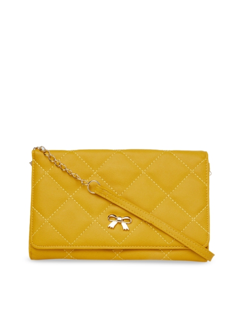 Globus Women Mustard Yellow Solid Envelop Wallet